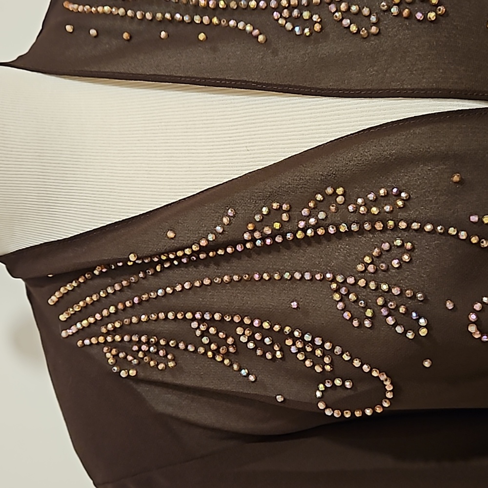 Dark Brown Open Front Covering Slit Flutter Sleev… - image 1